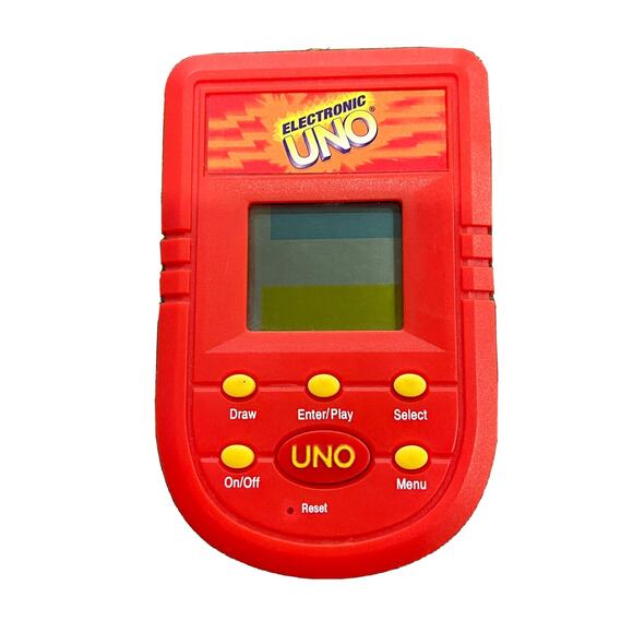 Electronic UNO Handheld Game Red Mattel RadioShack 2001 Tested Working - Picture 1 of 10